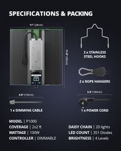 Load image into Gallery viewer, ViparSpectra® USED P1000 100W LED Grow Light Full Spectrum for 70x70CM Grow Tent