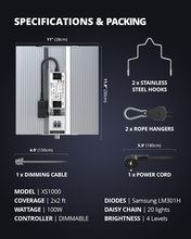 Load image into Gallery viewer, ViparSpectra® 2025 XS1000 100W Samsung LM301H Led Grow Light with Daisy Chain Function