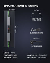 Load image into Gallery viewer, ViparSpectra® 2024 Upgraded P4000 400W Cover 150 x120cm Built In Dimmer Infrared led Grow Light Full Spectrum For Indoor Plants
