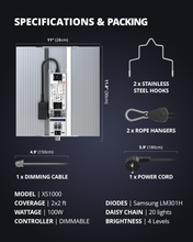 Load image into Gallery viewer, ViparSpectra® 2024 XS1000 100W Samsung LM301H Led Grow Light with Daisy Chain Function

