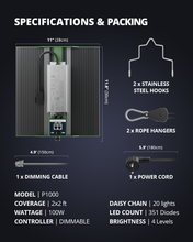 Load image into Gallery viewer, ViparSpectra® 2024 Upgraded P1000 100W LED Grow Light
